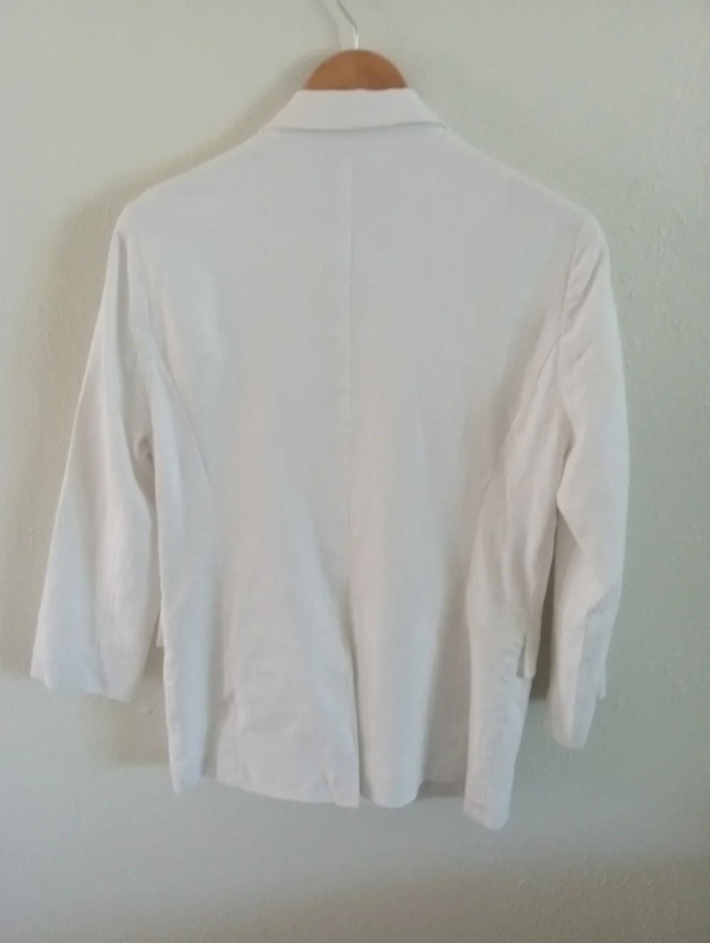 HALSTON Linen Blend White Double Breasted Blazer | S - Picture 7 of 9